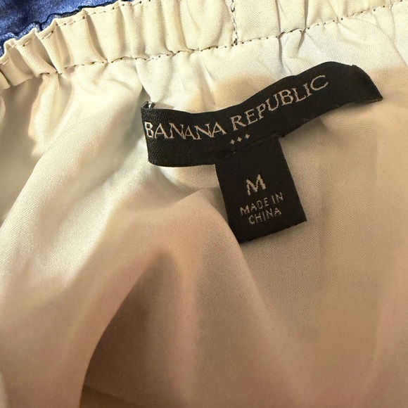 Banana Republic Factory Blue Zebra Print Midi Dress - Satin V-Neck - Picture 6 of 6